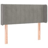 Cumpara ieftin Tablie de pat cu aripioare gri deschis 103x16x78/88 cm catifea