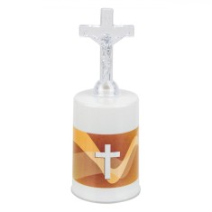 Lumină Decorativă LED, Model Cruce, Plastic, Alb, Funcționare Pe Baterii, 11.5x5.2 cm