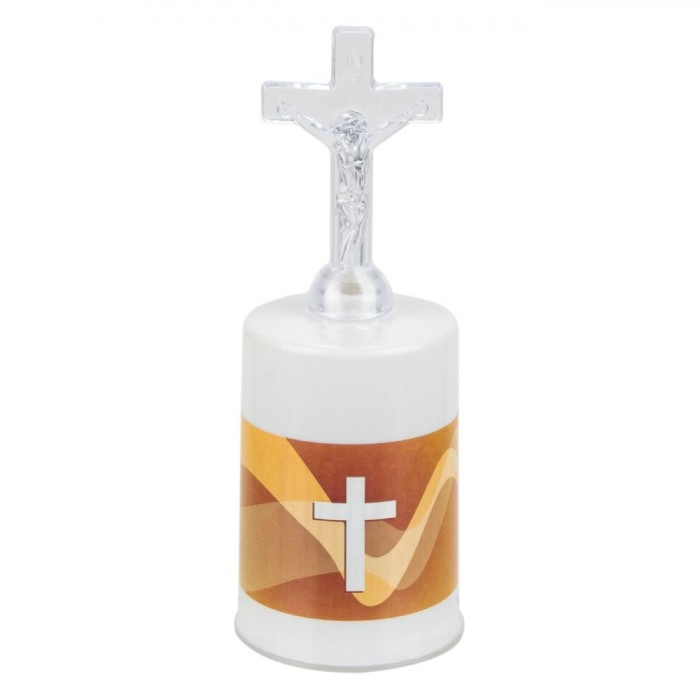 Lumină Decorativă LED, Model Cruce, Plastic, Alb, Funcționare Pe Baterii, 11.5x5.2 cm