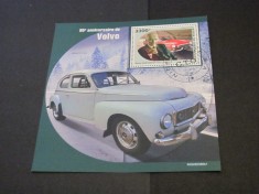 Coliță Filatelică Niger 2022 - 95e anniversaire de Volvo&quot;, Assar Gabrielsson &amp; Volvo PV544 ,Timbru Obliterat