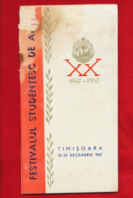 Program Festivalul Studentesc de Arta 10-14 decembrie 1967 foto