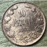 MNDSTR053 Finlanda (curatata) 10 pennia 1908