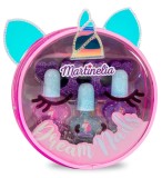 Set Martinelia cu 3 lacuri de unghii si accesorii, geanta Unicorn