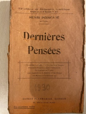 Derni&amp;egrave;res pens&amp;eacute;es / Henri Poincar&amp;eacute; / 1930 foto
