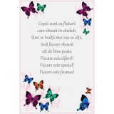 Sticker Mesaje Motivationale - Copiii sunt ca fluturii - 60x90 cm