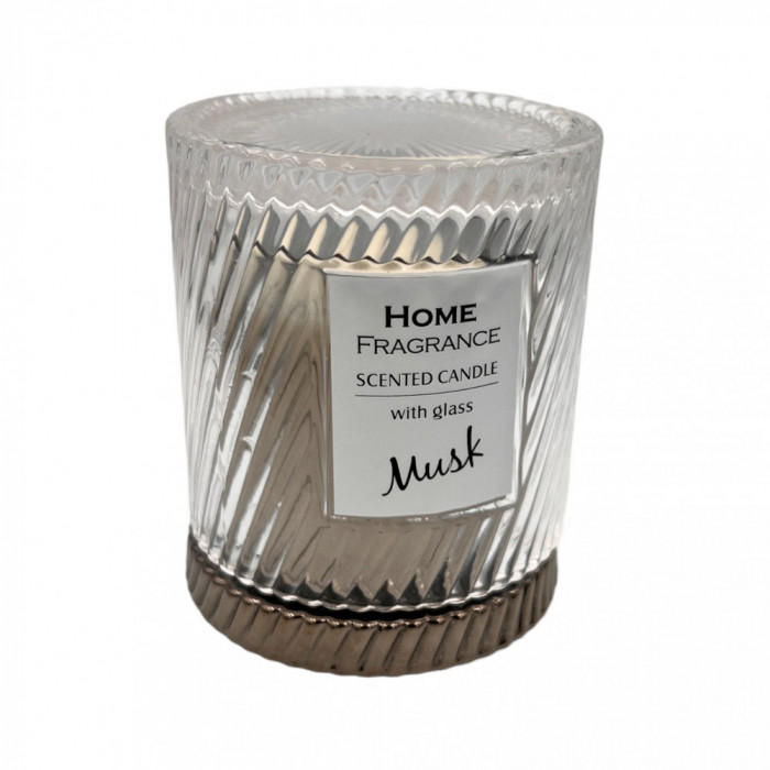 Lumanare parfumata in candela sticla,MUSK, 8x10 cm