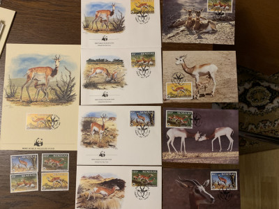 senegal - serie 4 timbre MNH, 4 FDC, 4 maxime, fauna wwf foto