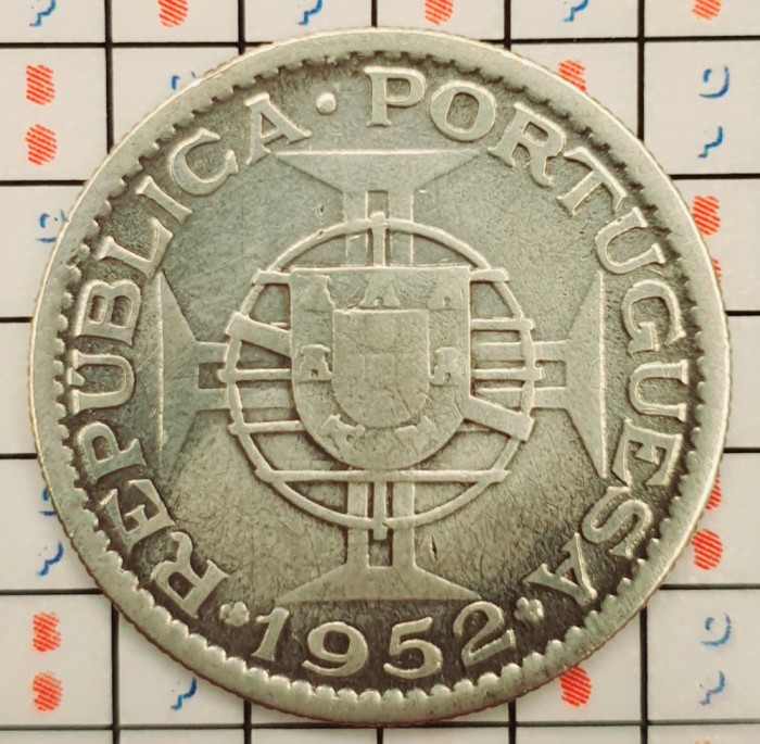 Mozambique 10 escudos 1952 argint - km 79 - A008