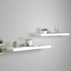 Rafturi perete suspendate Gossi, 2 buc, 90x23.5x3.8 cm, MDF, alb, sistem montare invizibil, design modern