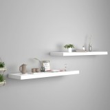 VidaXL Rafturi de perete suspendate, 2 buc., alb, 90x23,5x3,8 cm, MDF