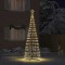 vidaXL Brad de Crăciun LED cu 800 LED cu suport Alb cald 400 cm Fier 42018761