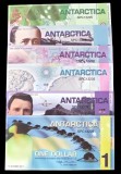 Bancnota Antarctica 1, 2, 3, 5, 10 si 20 Dolari - PNL UNC ( set x6, aceeasi # serie - vezi descriere )