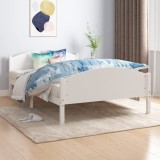 VidaXL Cadru de pat, alb, 160x200 cm, lemn masiv de pin