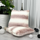 Perna decorativa din blanita Luxury Furr Roz cu Alb