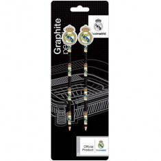 Set 2 creioane grafit cu radiera FC Real Madrid foto