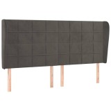 Cumpara ieftin Tablie de pat cu aripioare, negru, 163x23x118/128 cm, catifea