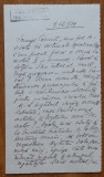 Scrisoare a poetei Claudia Millian, sotia lui I. Minulescu, catre Camil Petrescu