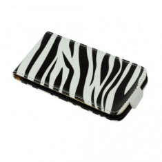 Husa piele Samsung Galaxy S4 I9500 Slim Flip ZEBRA Black