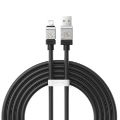 Cablu de date usb la lightning incarcare rapida, 2.4a, 2m baseus coolplay, black