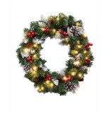 HOME KMK45LED Coroniță artificială cu LED, 45 cm, 35 LED-uri alb cald