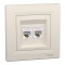 Priza RJ45 dubla UTP CAT5E Schneider Asfora crem EPH4400123