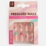 Set Unghii False Nude Pastel de Vară cu Adeziv Almond, CMCLASS