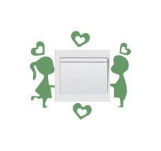 Sticker decorativ pentru intrerupator, Indragostiti, 11 cm, 12201ST-8 foto