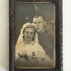 Tablou vechi fotografie de nunta, anii 30, rama 15x10 cm