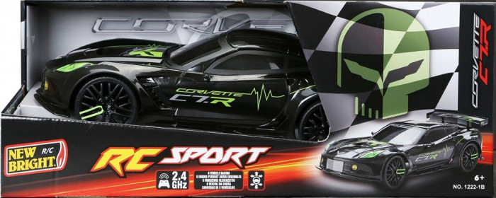 Masina Corvette Sport Cu R/C 1:12 Plastic / Metal Negru 33529774