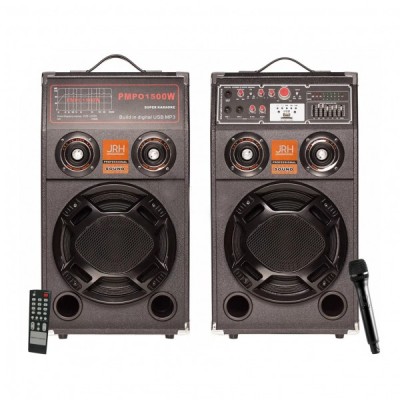 Set Boxe Active Bluetooth Microfon Telecomanda JRH 284PRO 2x400W EQ7 foto