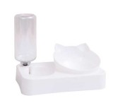 Dozator de apa cu bol de mancare pentru animale, 24 cm