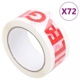 VidaXL Bandă adezivă ambalare 72 buc. imprimeu FRAGILE, alb 48 mmx66 m