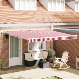 Marchiză retractabilă Roșu și alb 400 &times; 300 cm Roșu și alb