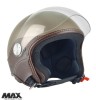 Casca open face pentru scuter - motocicleta (demi-jet) Max Helmets model DJ06 LS Vision (V2B) culoare: maro mat (MGO) &ndash; 100% MADE IN ITALY L2 (60cm)