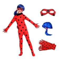Set costum Buburuza Miraculoasa KidMania&reg; cu accesorii pentru fete 5-7ani 110-120 cm