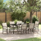 Cumpara ieftin Set de masă pentru grădină cu pernă 7 pcs Maro Rattan poli