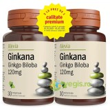 Pachet&nbsp;Ginkana Ginkgo Biloba 120mg 30cpr+30cpr