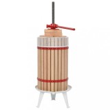 vidaXL Presă pentru fructe și vin, cu sac textil, 30 L, lemn de stejar