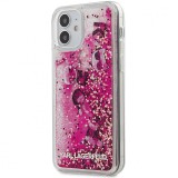 Husa TPU Guess Liquid Glitter Charms pentru Apple iPhone 12 / Apple iPhone 12 Pro, Roz KLHCP12MROPI