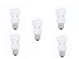 SET 5 becuri fluorescent Panasonic, soclu E27, putere 8W, forma spirala, lumina alb rece, alimentare 220 - 240 V, &quot;EFD8E65HD3E-5&quot; (timbru verde 2.25 l