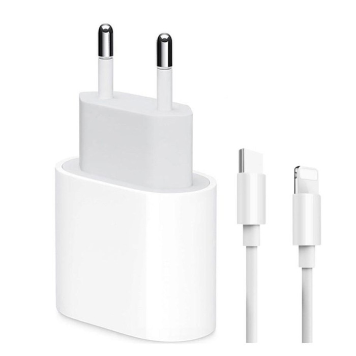 Set Incarcator compatibil cu Apple LQT, USB-C 20W Fast Charger si cablu USB-C Lightning, Compatibil cu iPhone