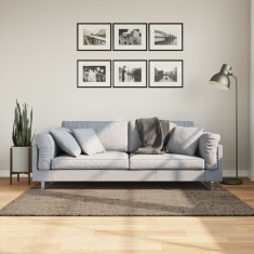 vidaXL Covor ISTAN, cu fire &icirc;nalte, aspect lucios, gri, 120x170 cm