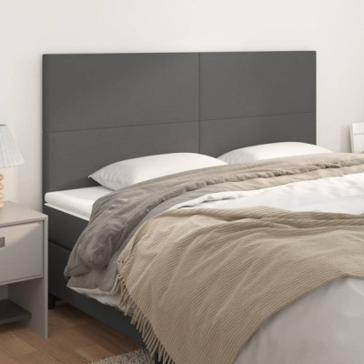 vidaXL Tăblii de pat, 4 buc, gri, 100x5x78/88 cm, piele ecologică 3116164 foto