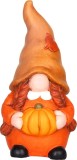 Figurina decorativa pitic fetita cu dovleac, teracota, 19,5 cm