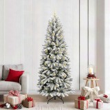 vidaXL Brad de Crăciun artificial cu 300 LED Alb 78 x 78 x 210 cm 3396061