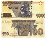 Zimbabwe 100 Dolari 2020, P-106, UNC, Bancnota Strană Africa