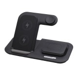 Incarcator Wireless Magnetic 5 in 1 cu Lumina LED LHT-058, 15W, Fast Charge, USB, Compatibil MagSafe, Apple Watch, AirPods