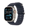 Curea smartwatch, THD, Oceanic Loop, pentru Apple Watch Ultra2 49 mm, Apple Watch 46 mm seria 10, marime universala, albastru nautic, catarama gri