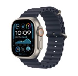 Curea smartwatch, THD, Oceanic Loop, pentru Apple Watch Ultra2 49 mm, Apple Watch 46 mm seria 10, marime universala, albastru nautic, catarama gri