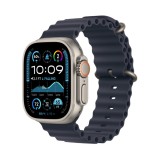 Curea smartwatch, THD, Oceanic Loop, pentru Apple Watch Ultra2 49 mm, Apple Watch 46 mm seria 10, marime universala, albastru nautic, catarama gri
